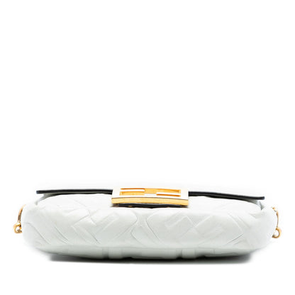 Fendi Mini Zucca Embossed Leather Baguette Satchel
