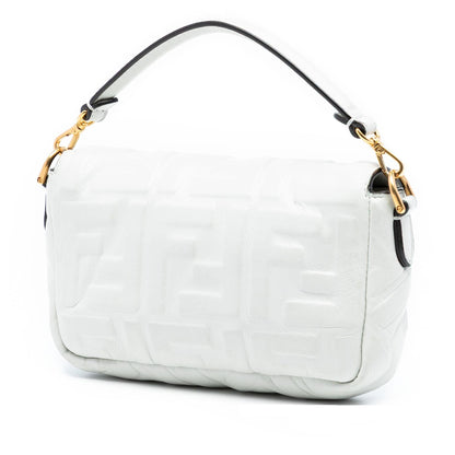 Fendi Mini Zucca Embossed Leather Baguette Satchel