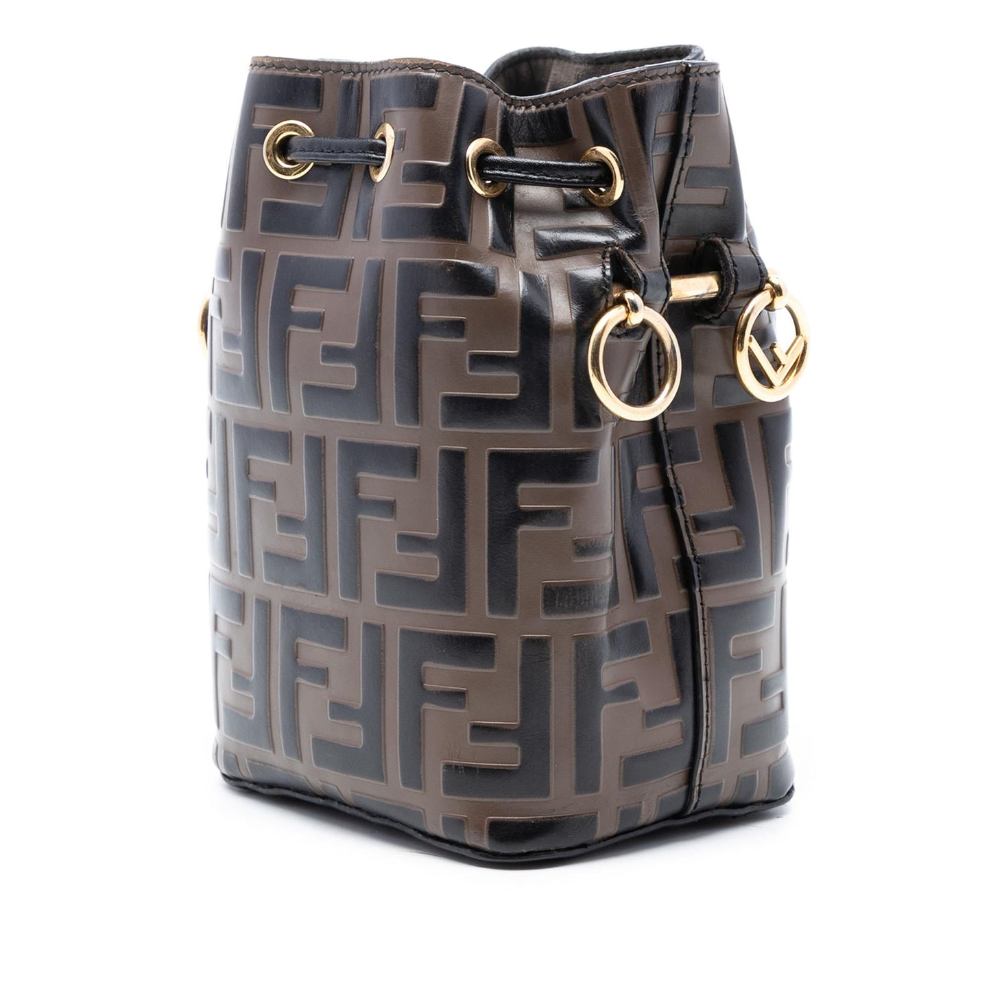 Fendi Mini Zucca Embossed Leather Mon Tresor Bucket Bag