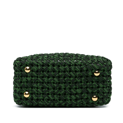 Fendi Mini Zucca Interlaced Canvas Iconic Peekaboo Satchel (SHG-HNjiei)