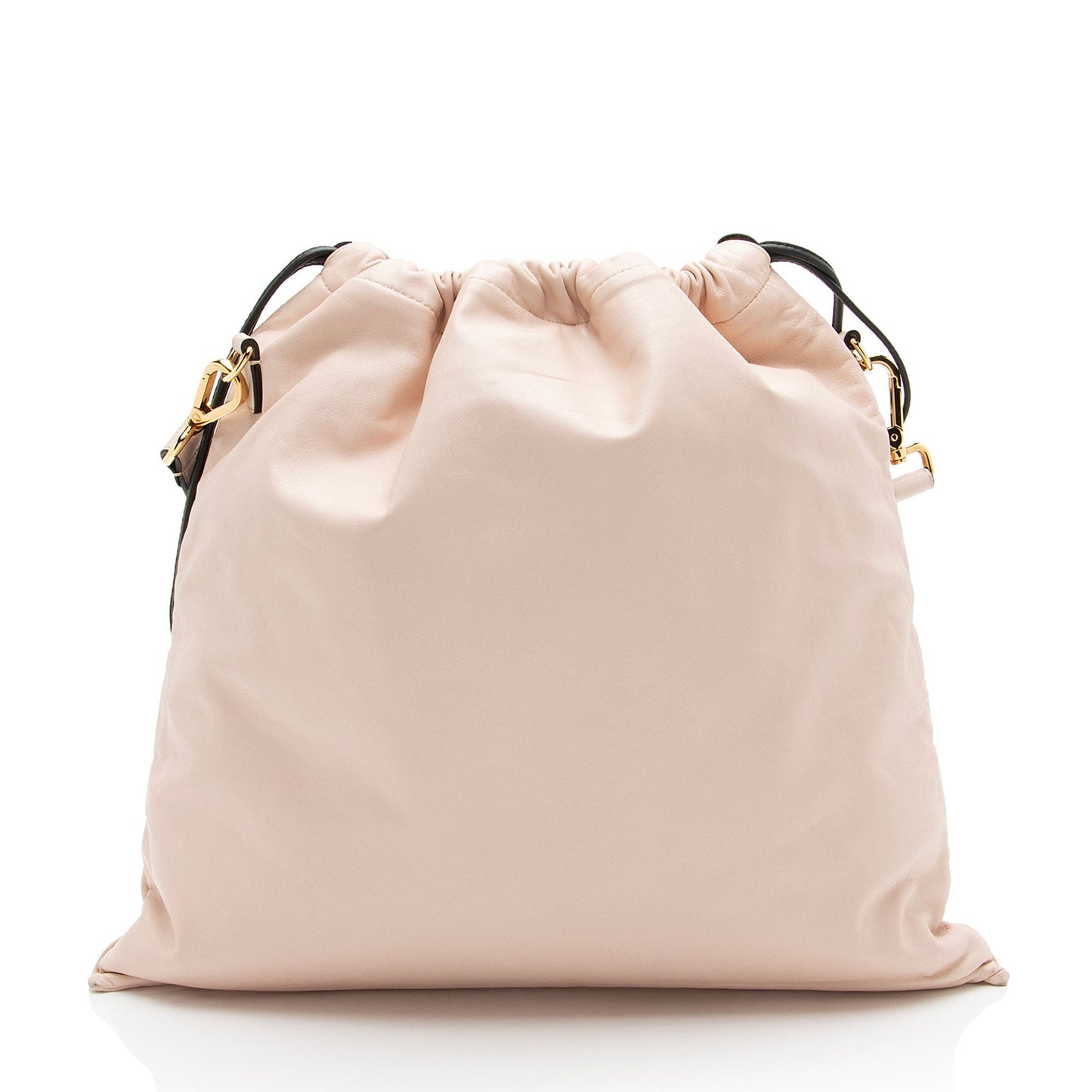 Fendi Nappa Leather Drawstring Medium Shoulder Bag