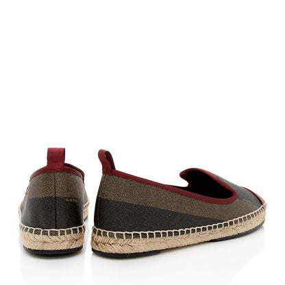 Fendi Pequin Stripe Espadrilles Flats - Size 8 / 38 (SHF-18369)