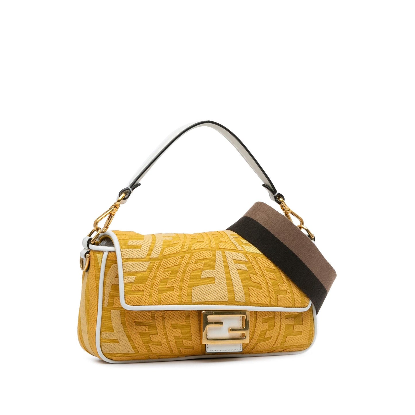 Fendi Sarah Coleman FF Canvas Fisheye  Baguette Satchel
