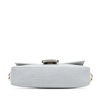 Fendi Striped Jersey Baguette Satchel