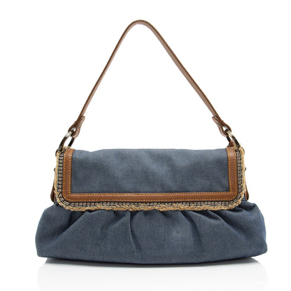 Fendi Vintage Denim Chef Shoulder Bag