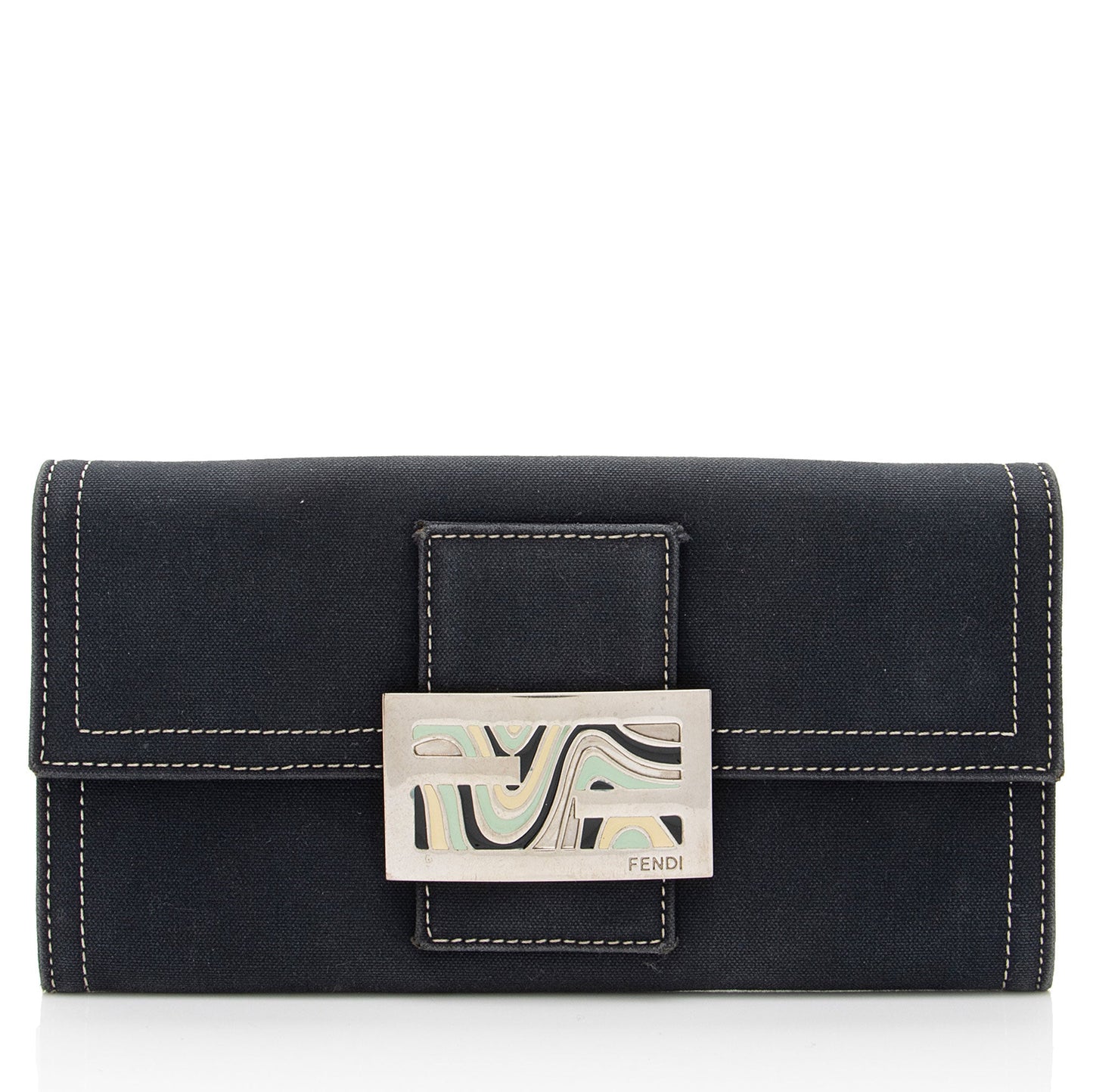 Fendi Vintage Denim Continental Wallet