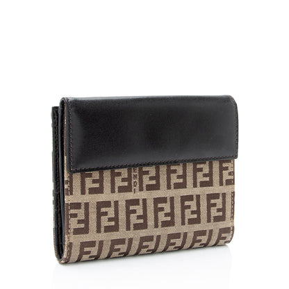 Fendi Vintage Zucchino French Wallet (SHF-vN8WMD)
