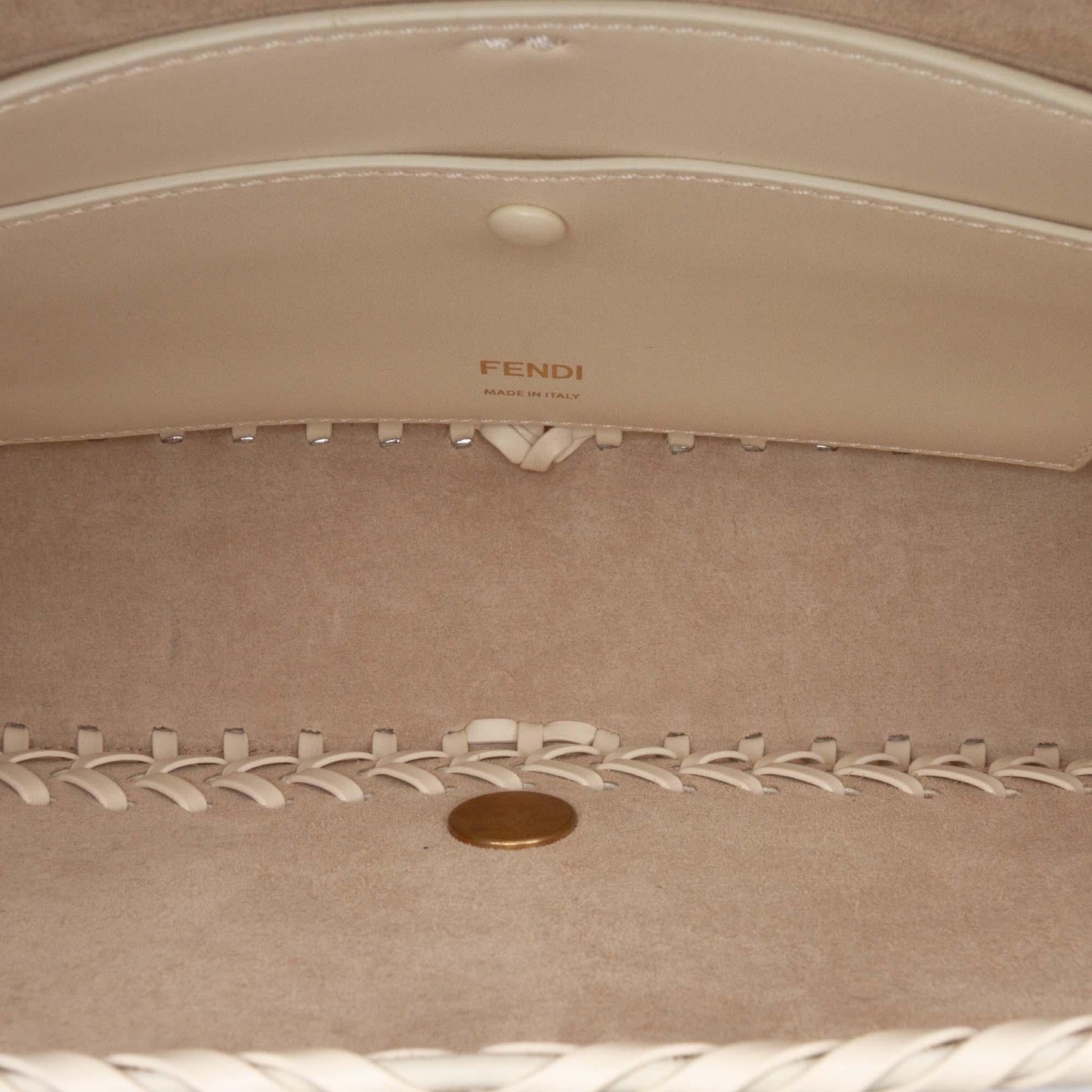 Fendi Woven Calfskin Vitello King Ceylon Baguette Satchel