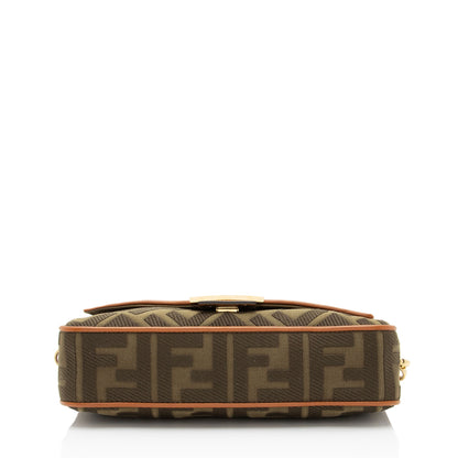 Fendi Zucca Calfskin Baguette Shoulder Bag