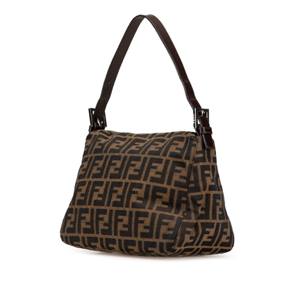 Fendi Zucca Canvas Double Flap Shoulder Bag