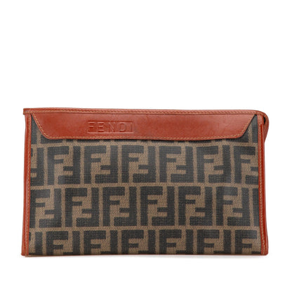 Fendi Zucca Coated Canvas Clutch