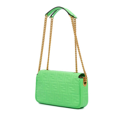 Fendi Zucca Embossed Chain Midi Baguette
