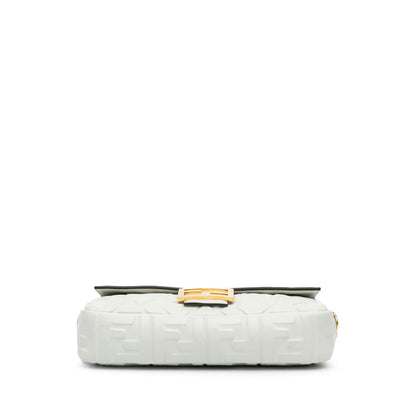 Fendi Zucca Embossed Leather Baguette Satchel