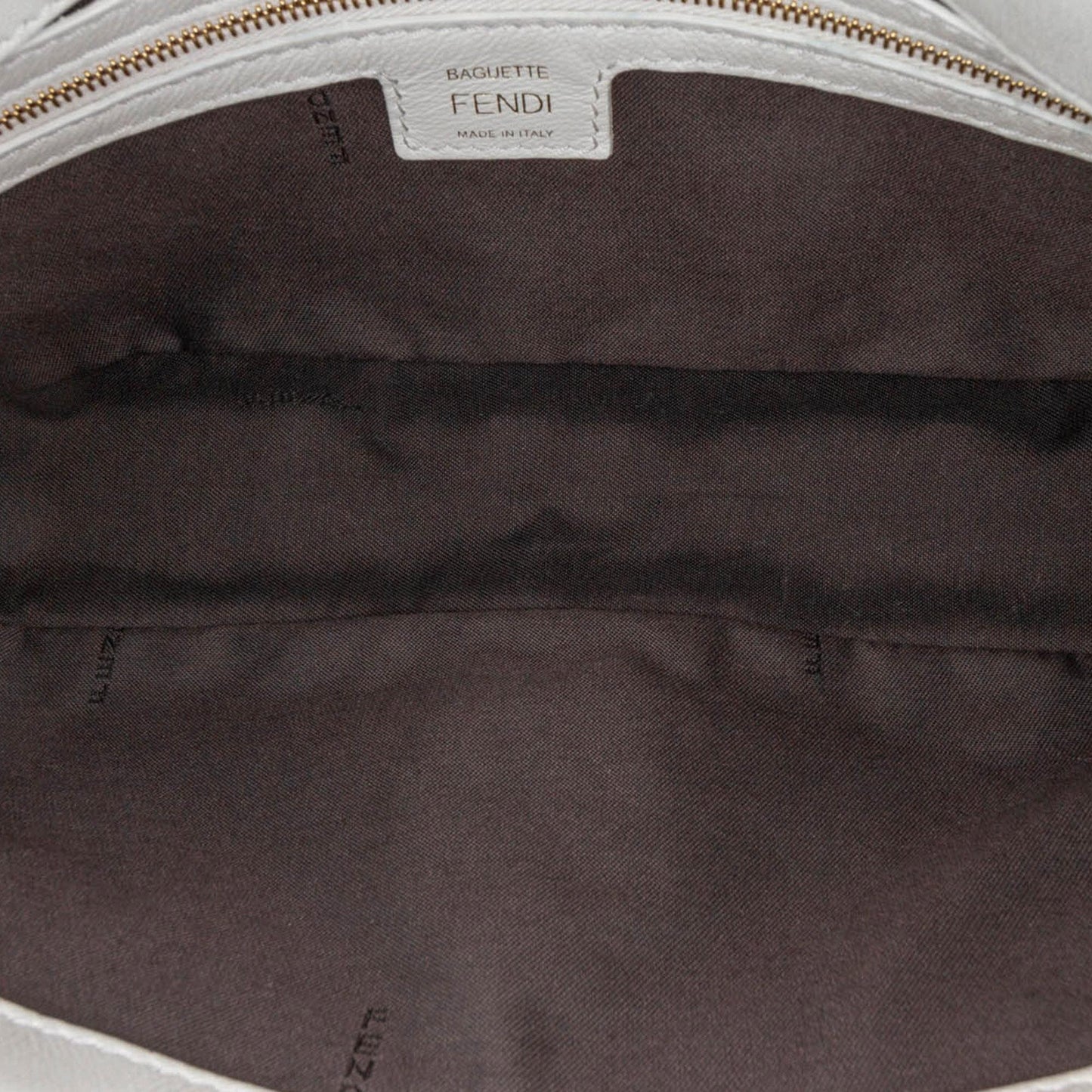 Fendi Zucca Embossed Leather Baguette Satchel