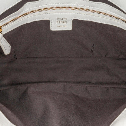 Fendi Zucca Embossed Leather Baguette Satchel