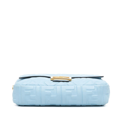 Fendi Zucca Embossed Leather Baguette Satchel