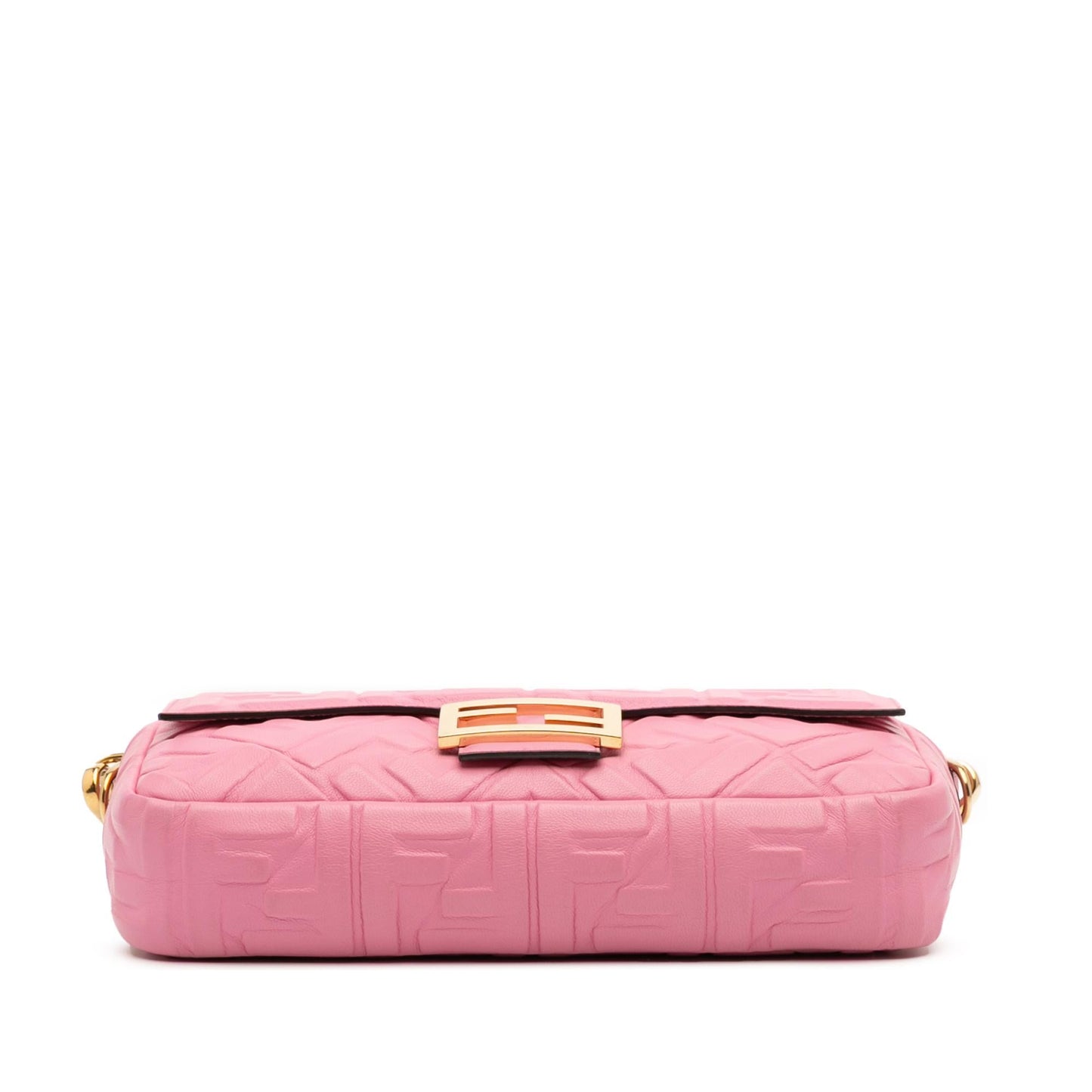 Fendi Zucca Embossed Leather Baguette Satchel