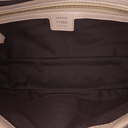 Fendi Zucca Embossed Leather Baguette Satchel