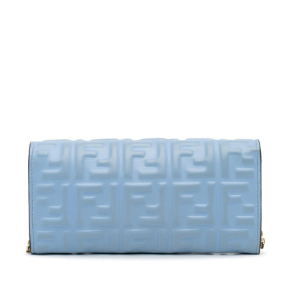 Fendi Zucca Embossed Leather Wallet on Chain (SHG-KieunS)
