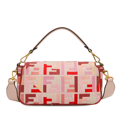 Fendi Zucca Embroidered Canvas Baguette Satchel (SHG-Rvfwx2)