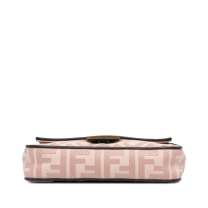 Fendi Zucca Embroidered Canvas Baguette Satchel