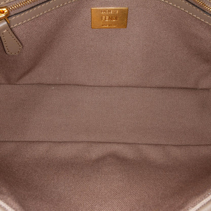 Fendi Zucca Embroidered Canvas Baguette Satchel