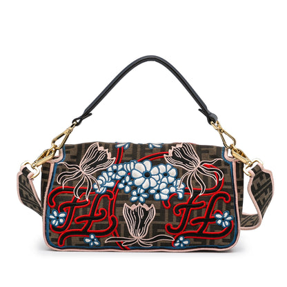 Fendi Zucca Embroidered Karligraphy Baguette (SHG-tbdDOJ)