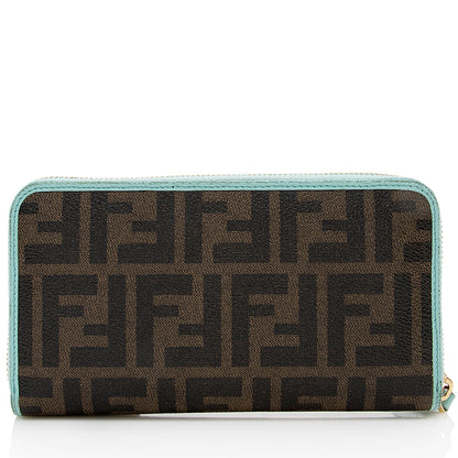 Fendi Zucca Spalmati Zip Around Wallet (SHF-19772)
