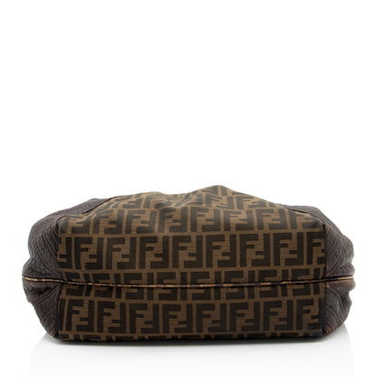 Fendi Zucca Tortuga Leather Spy Satchel (SHF-ls4Vha)