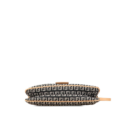 Fendi Zucchino Canvas Double Flap Shoulder Bag