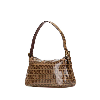 Fendi Zucchino Crystal Double Flap Shoulder Bag