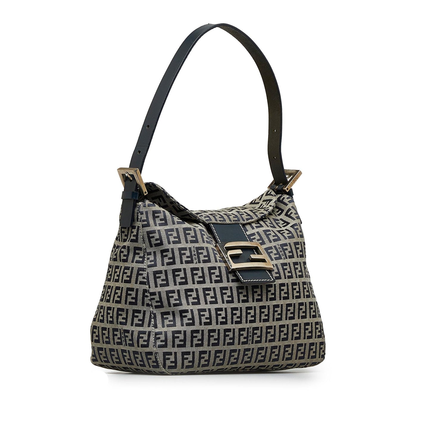 Fendi Zucchino Double Flap Shoulder Bag