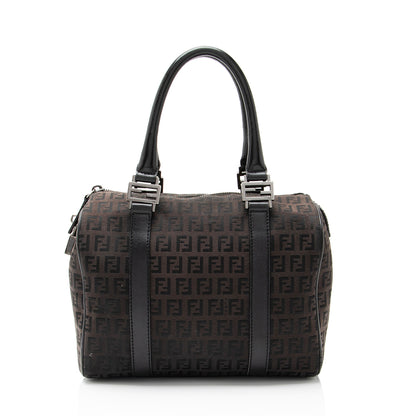 Fendi Zucchino Canvas Forever Small Boston Bag