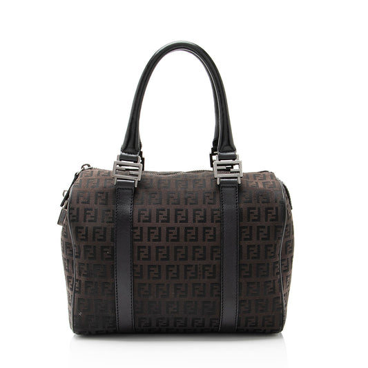 Fendi Zucchino Canvas Forever Small Boston Bag
