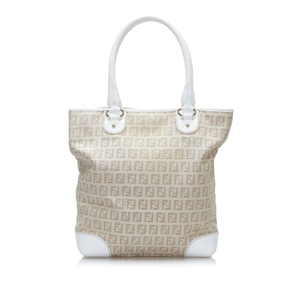 Fendi Zucchino Leather Trimmed Tote (SHG-LoktiJ)