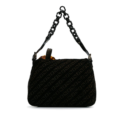 Fendi Zucchino Velvet Mamma Chain Shoulder Bag (SHG-c9W5EP)