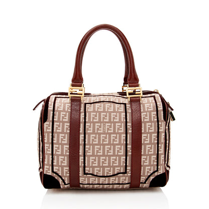 Fendi Zucchino Velvet Small Boston Satchel (SHF-18601)