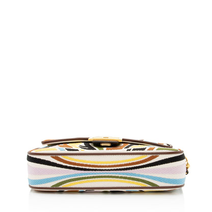 Fendi x Sara Coleman Canvas Fish Eye Medium Baguette Shoulder Bag
