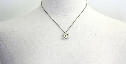 Chanel Vintage 02C Enamel White CC Necklace
