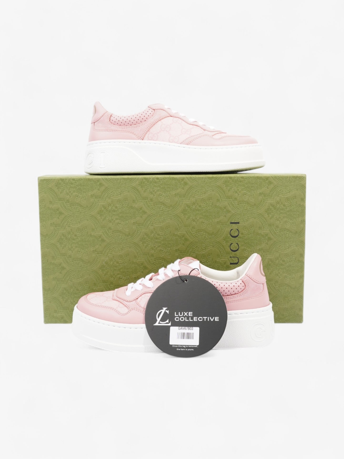 Gucci GG Supreme Sneakers Pink / White Canvas EU 37 UK 4