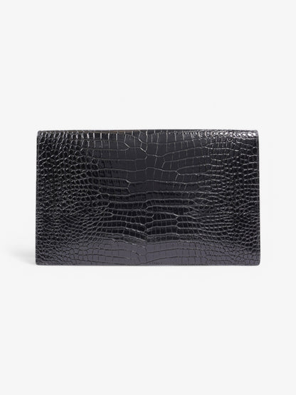 Saint Laurent Uptown Pouch Black Embossed Leather