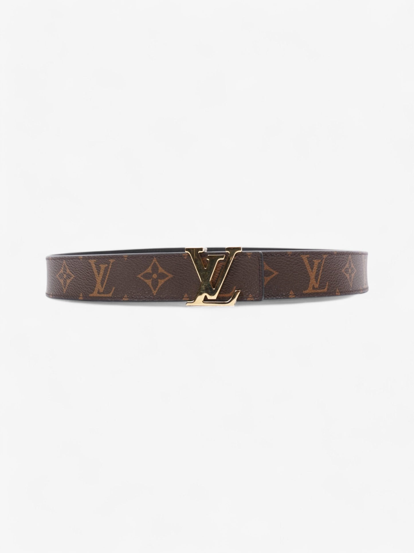 Louis Vuitton LV Initiales Reversible Belt Monogram / Black / Gold Canvas 85cm / 34"