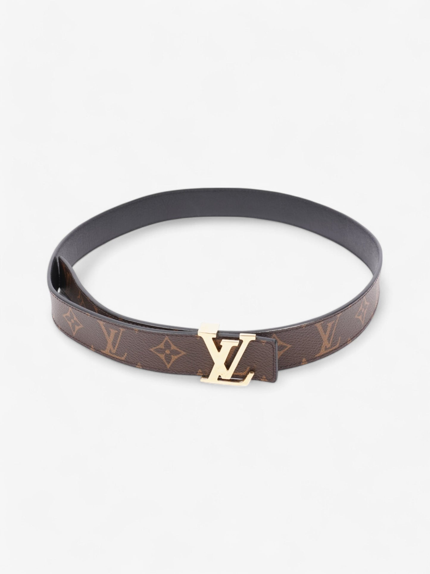 Louis Vuitton LV Initiales Reversible Belt Monogram / Black / Gold Canvas 85cm / 34"