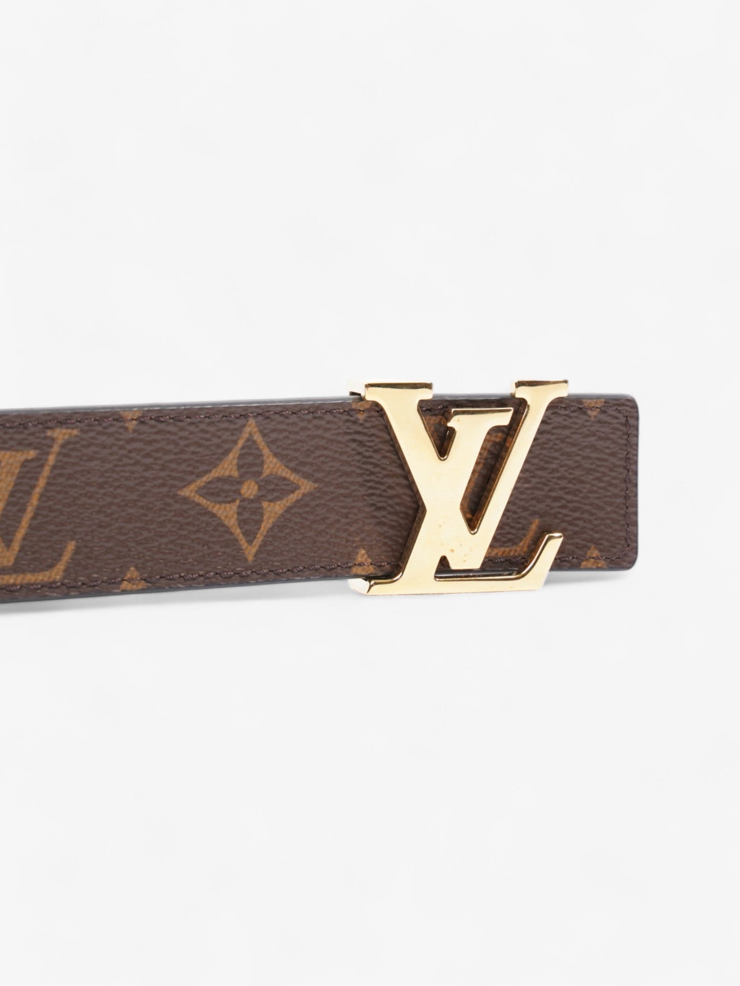 Louis Vuitton LV Initiales Reversible Belt Monogram / Black / Gold Canvas 85cm / 34"