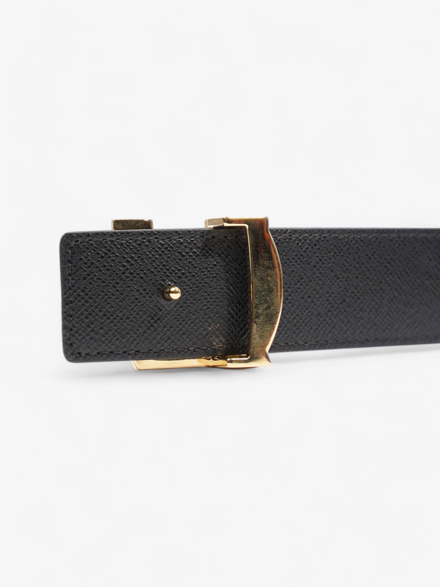 Louis Vuitton LV Initiales Reversible Belt Monogram / Black / Gold Canvas 85cm / 34"