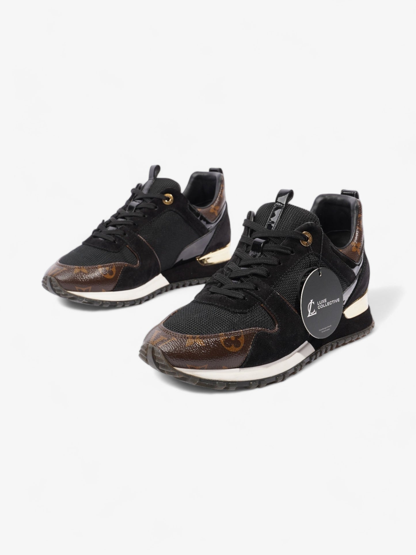 Louis Vuitton Run Away Sneakers Black / Brown Monogram Mesh EU 38.5 UK 5.5
