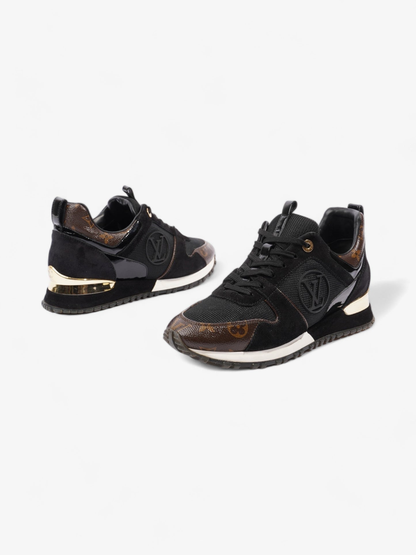 Louis Vuitton Run Away Sneakers Black / Brown Monogram Mesh EU 38.5 UK 5.5