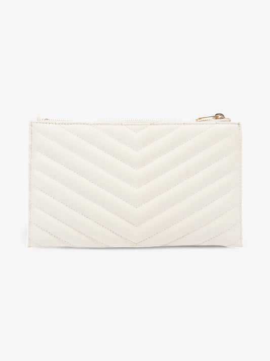 Saint Laurent Cassandra Pouch Cream Matelasse Leather Small