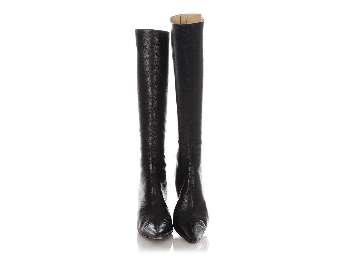 Gucci Tall Black Leather Boots