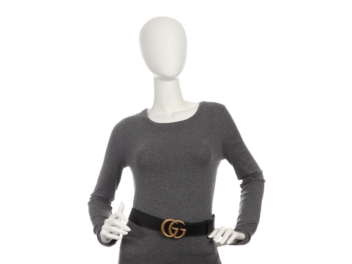 Gucci Black GG Marmont Belt